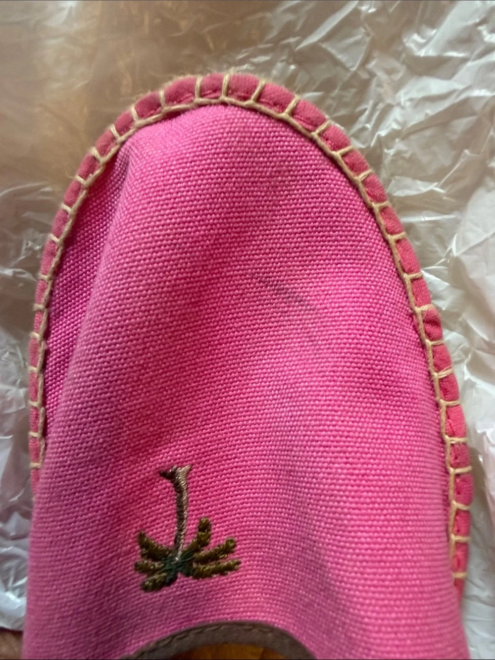 J. Crew Pink Embroidered Slip-On Espadrille Mules